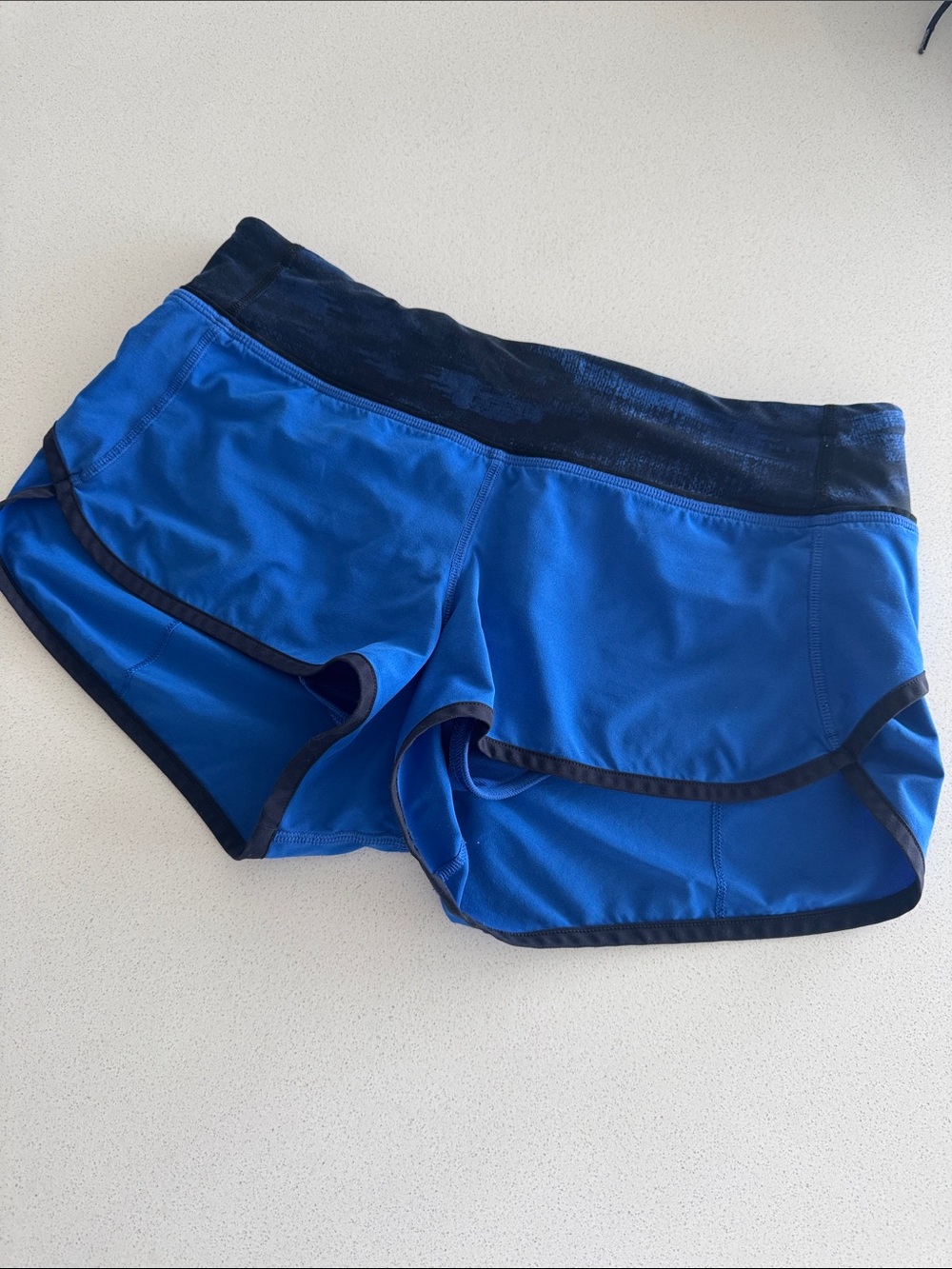 lululemon athletica Electric Blue Athletic Shorts with Black Trim